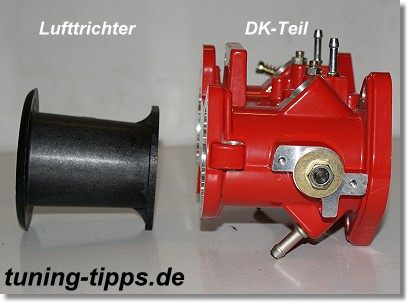 Lufttrichter und Drosselklappenteil einer Renneinspritzung