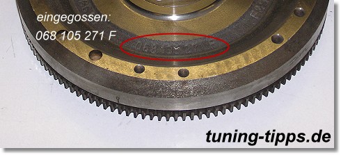 Schwungscheibe eingegossene Ersatzteilnummer